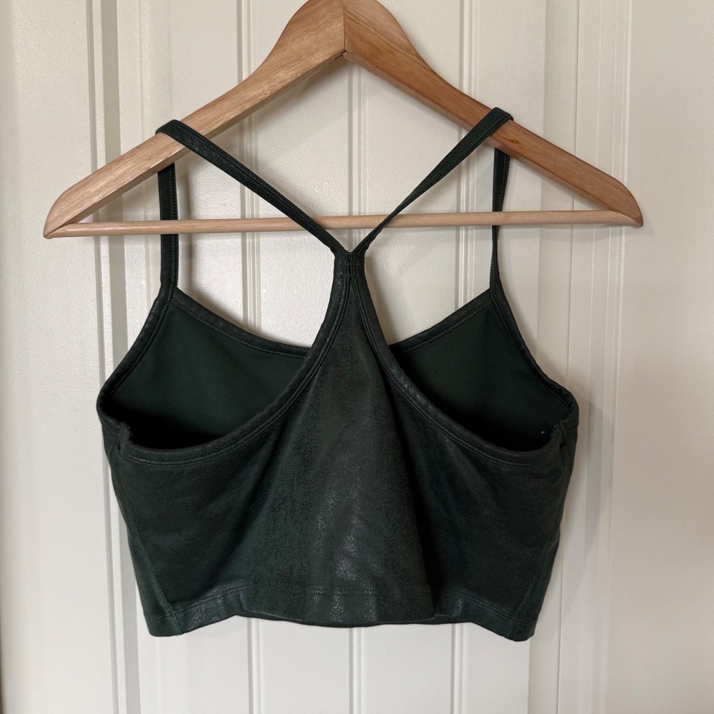 OFFLINE by Aerie Sports Bra Womens Large Green Excellent Crackle Metallic Top - Picture 4 of 7
